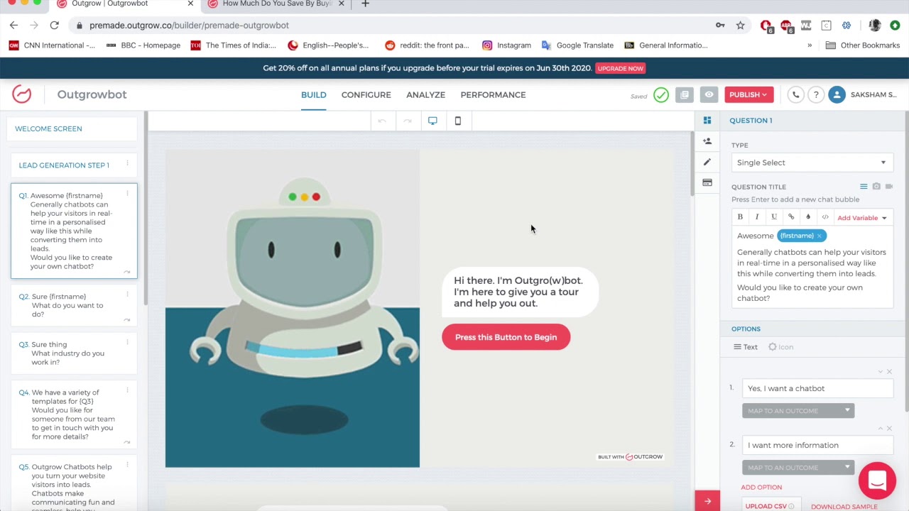 Outgrow and Zoho Integration