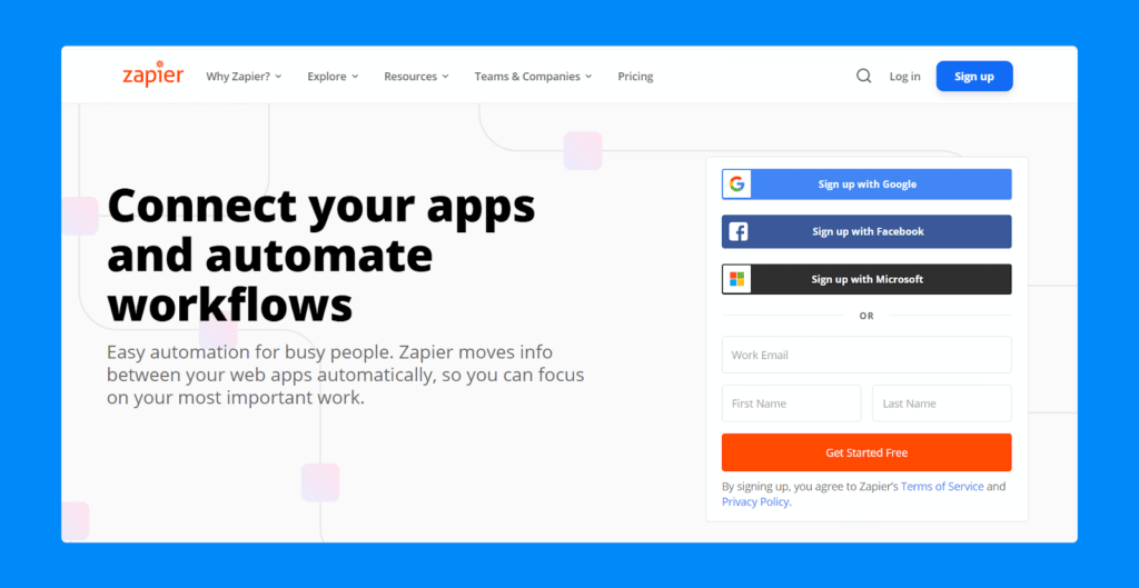 photo Zapier blue outline
