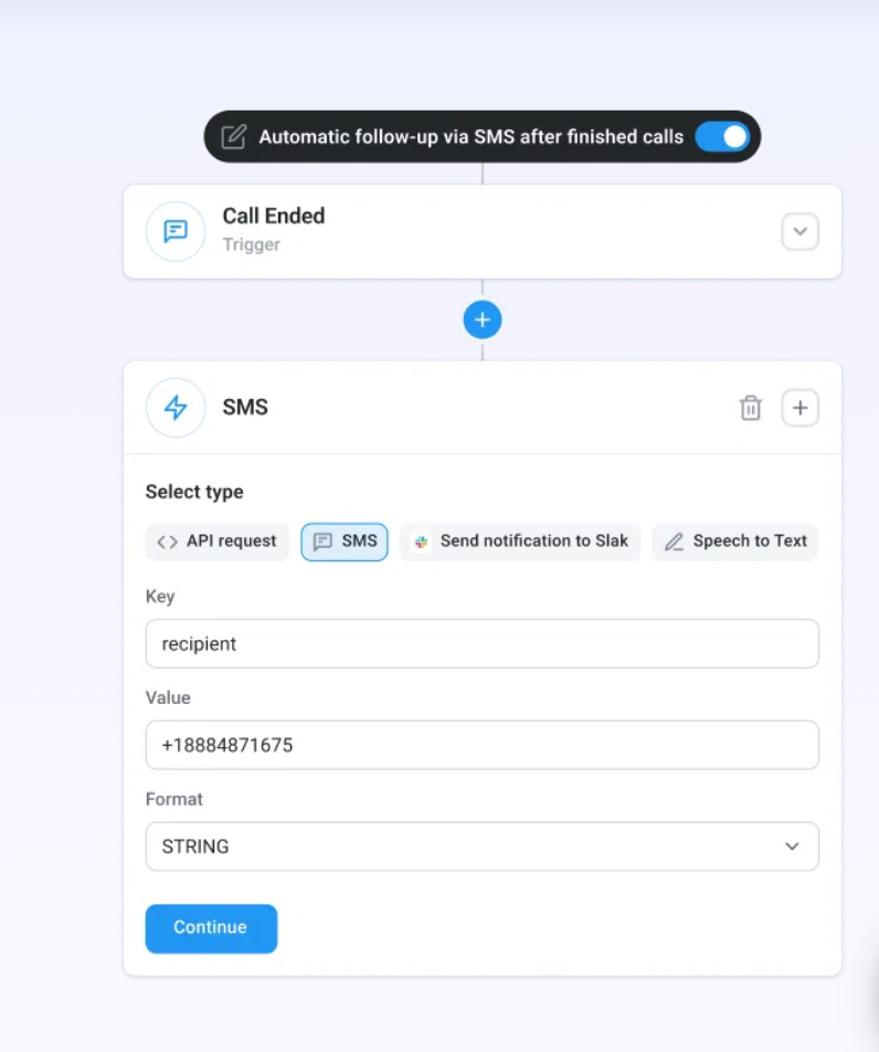 CloudTalk's Workflow Automation feature