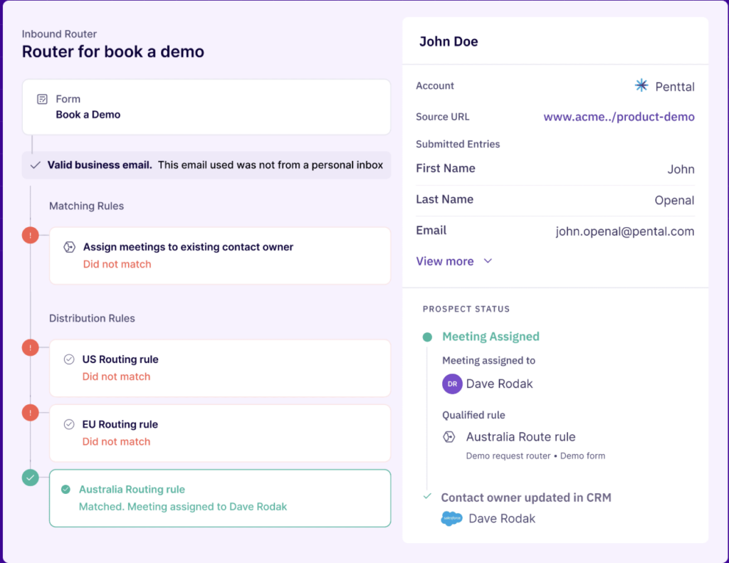 Image presenting a sample demo booking page with Revenue Hero.